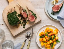 BBQ Rack Of Lamb with Mango Chilli Lime Salad