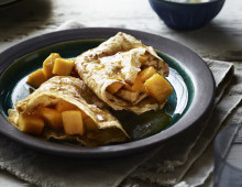 Armagnac and Mango Crepes