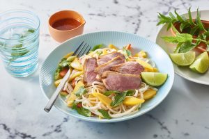 Pork, lemongrass and mango stir fry